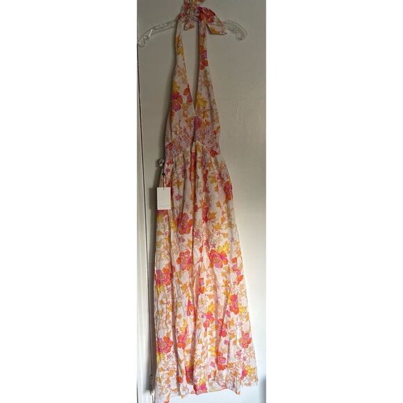 Hale Bob Tropical Cotton Halter Maxi Dress Size L / NWT - Picture 1 of 7